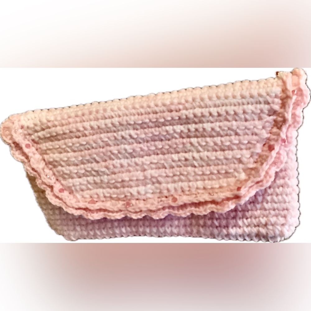 Handmade Cotton Candy Pink Crocheted Bag